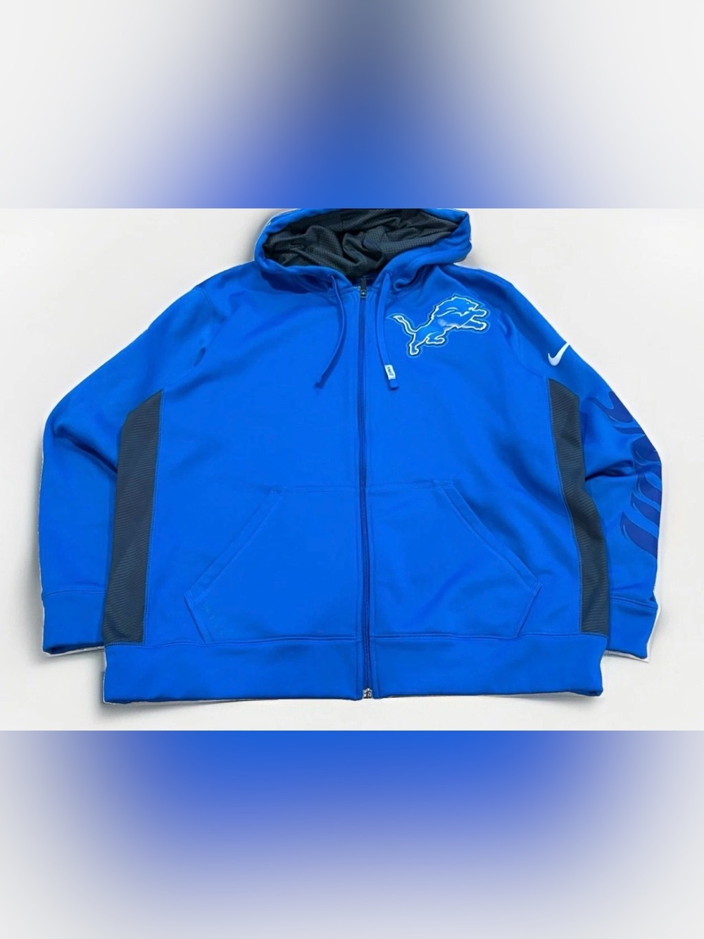 Nike Detroit Lions Full Zip Hoodie Therma-Fit Size Large On Field Apparel NFL
